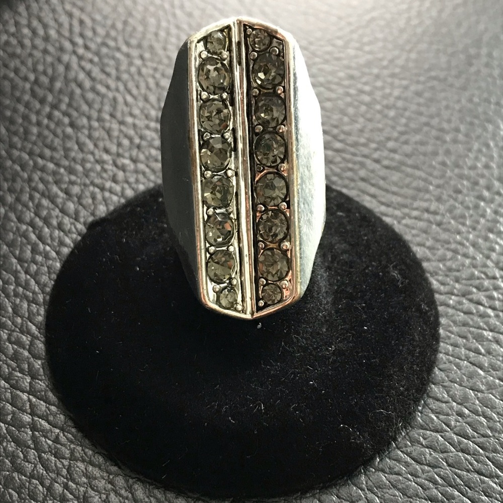 Long Silver Diamond Ring 💍